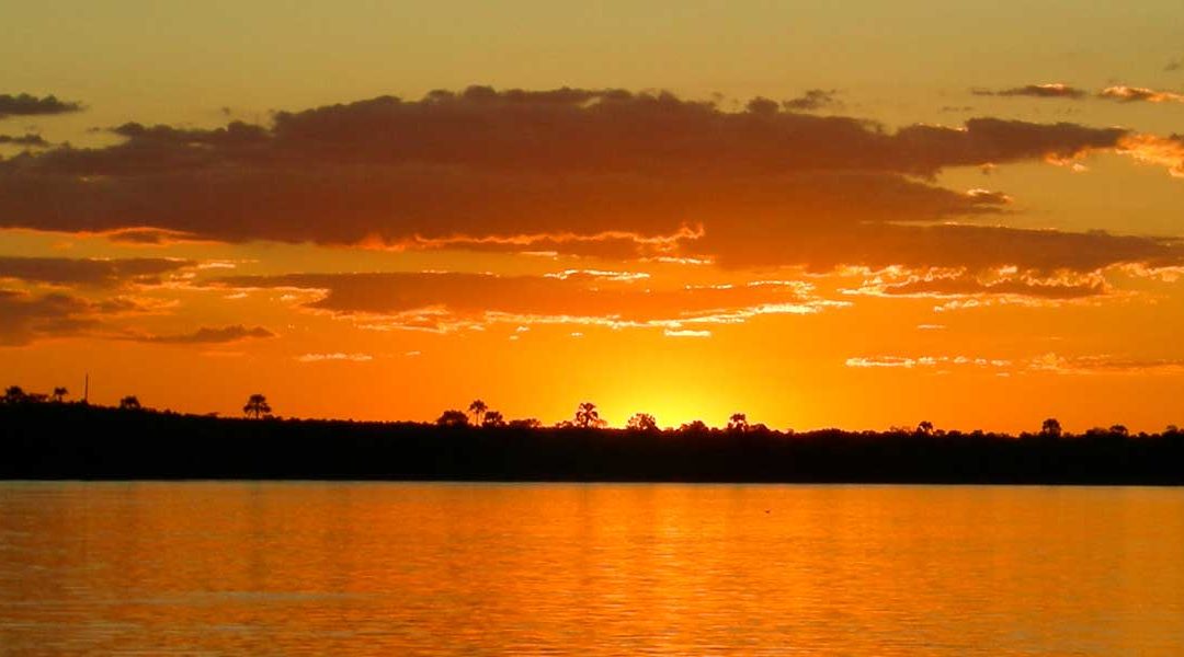 zambezi river in zambia sunset