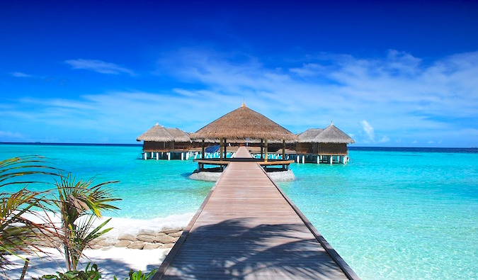 luxury housing in the Maldives on the ocean